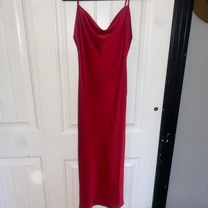 Elegant Red Satin Dress